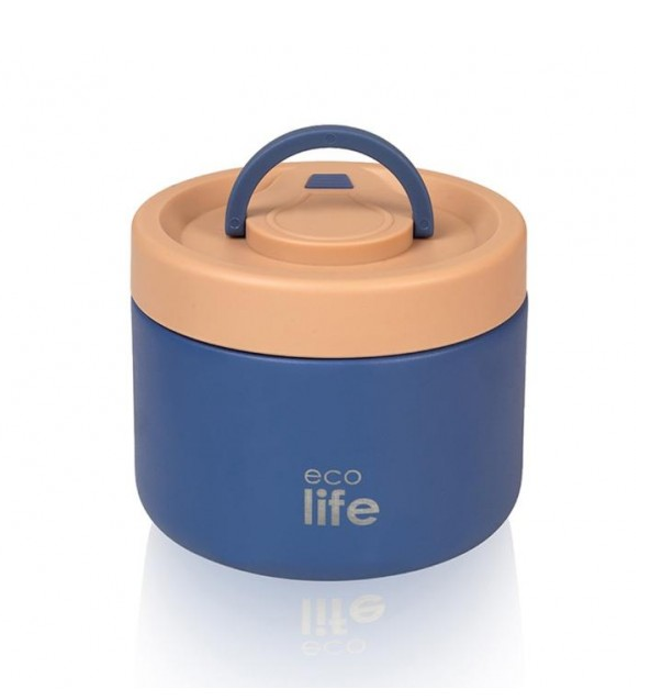 Ecolife Στρογγυλό Θερμός Φαγητού 650ml ΜΠΛΕ  33-B0-9063