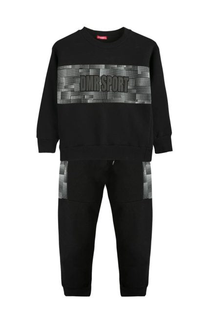 Domer σετ φόρμας αγόρι στάμπα μαύρο