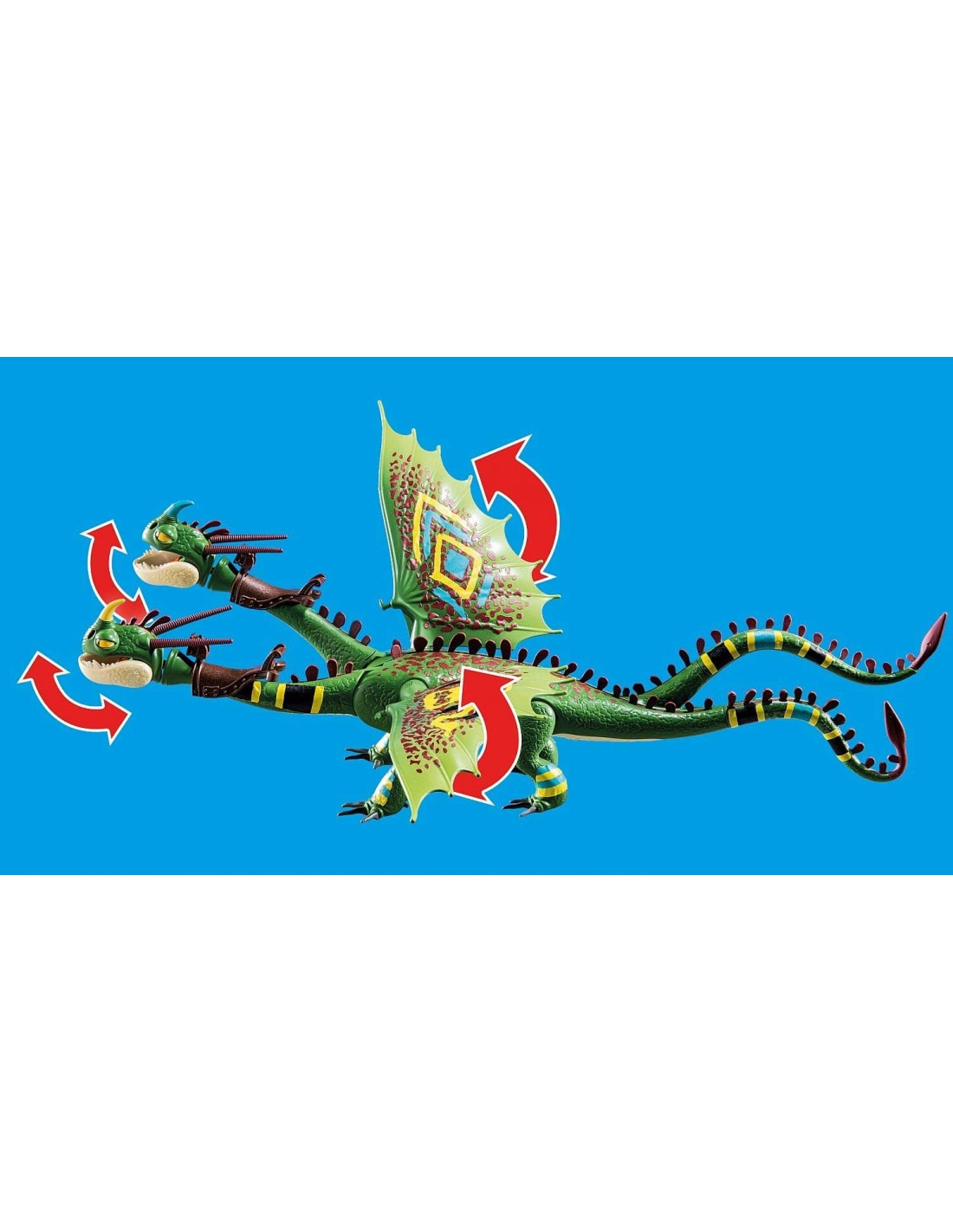 Playmobil Dreamworks Dragon Racing: Πέτρος Και Πέτρα Με Δικέφαλο Δράκο Ρέψιμο Και Αναγούλα 70730