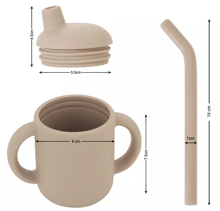 Baby Donkey Παιδικό Ποτήρι σιλικόνης με καλαμάκι (120ml)  6+ μηνών γαλάζιο SILICONECUP5