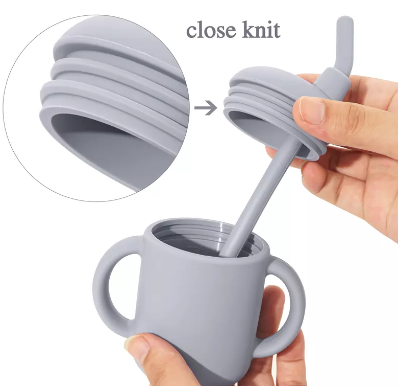 Baby Donkey Παιδικό Ποτήρι σιλικόνης με καλαμάκι (120ml)  6+ μηνών γαλάζιο SILICONECUP5