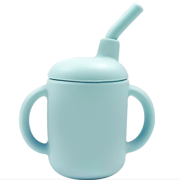 Baby Donkey Παιδικό Ποτήρι σιλικόνης με καλαμάκι (120ml)  6+ μηνών γαλάζιο SILICONECUP5