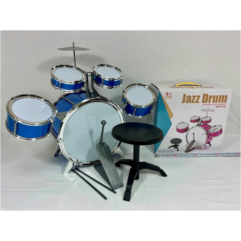 Kider Toys Παιδικά Ντραμς με 5 Τύμπανα & Σκαμπό (Μπλε)