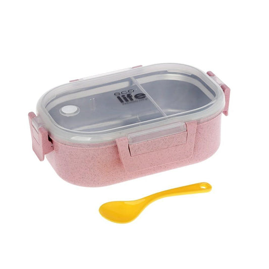 Ecolife Light Pink Φαγητοδοχείο 900ml  με χώρισμα 33-BO-9073
