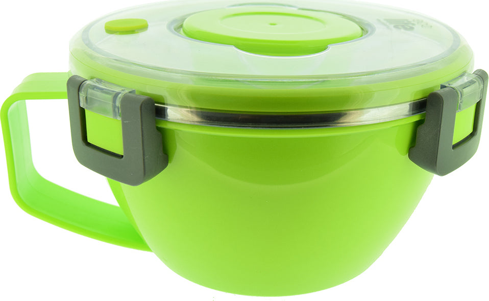 Eco life Round Double Wall Φαγητοδοχείο - Θερμός Με Χώρισμα 850Ml - Πράσινο 33-BO-9072
