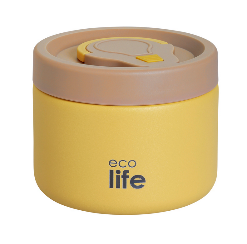 Εcolife Στρογγυλό Θερμός Φαγητού 650ml Κίτρινο  33-BO-9094