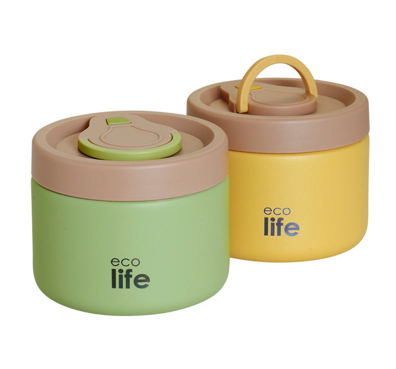Εcolife Στρογγυλό Θερμός Φαγητού 650ml Πράσινο 33-BO-9095