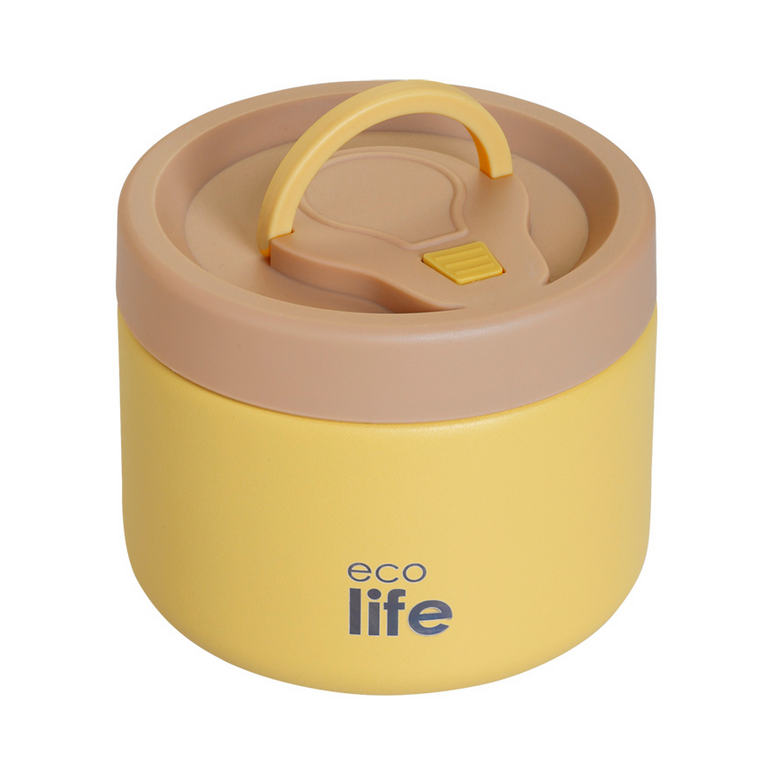 Εcolife Στρογγυλό Θερμός Φαγητού 650ml Κίτρινο  33-BO-9094