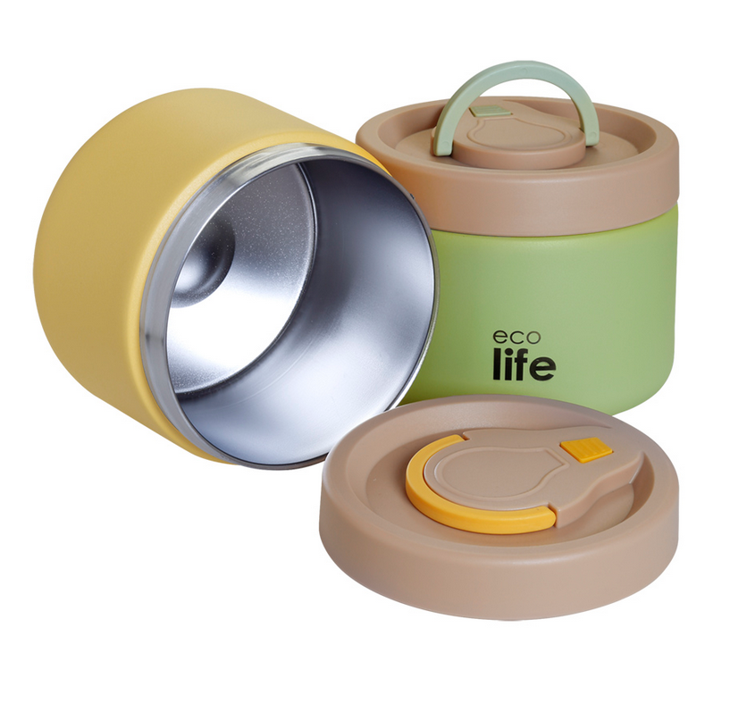 Εcolife Στρογγυλό Θερμός Φαγητού 650ml Πράσινο 33-BO-9095
