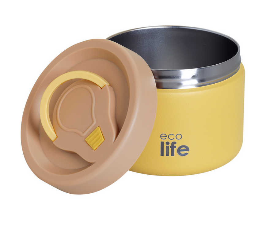 Εcolife Στρογγυλό Θερμός Φαγητού 650ml Κίτρινο  33-BO-9094