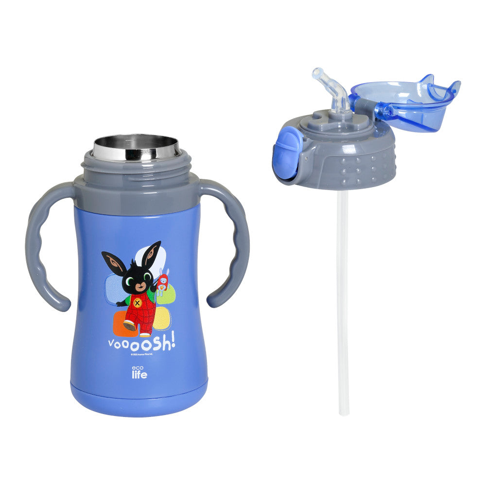 Ecolife Παιδικό Θερμός με Καλαμάκι 300ml Bing - Voooosh' (blue) 33-BO-2124
