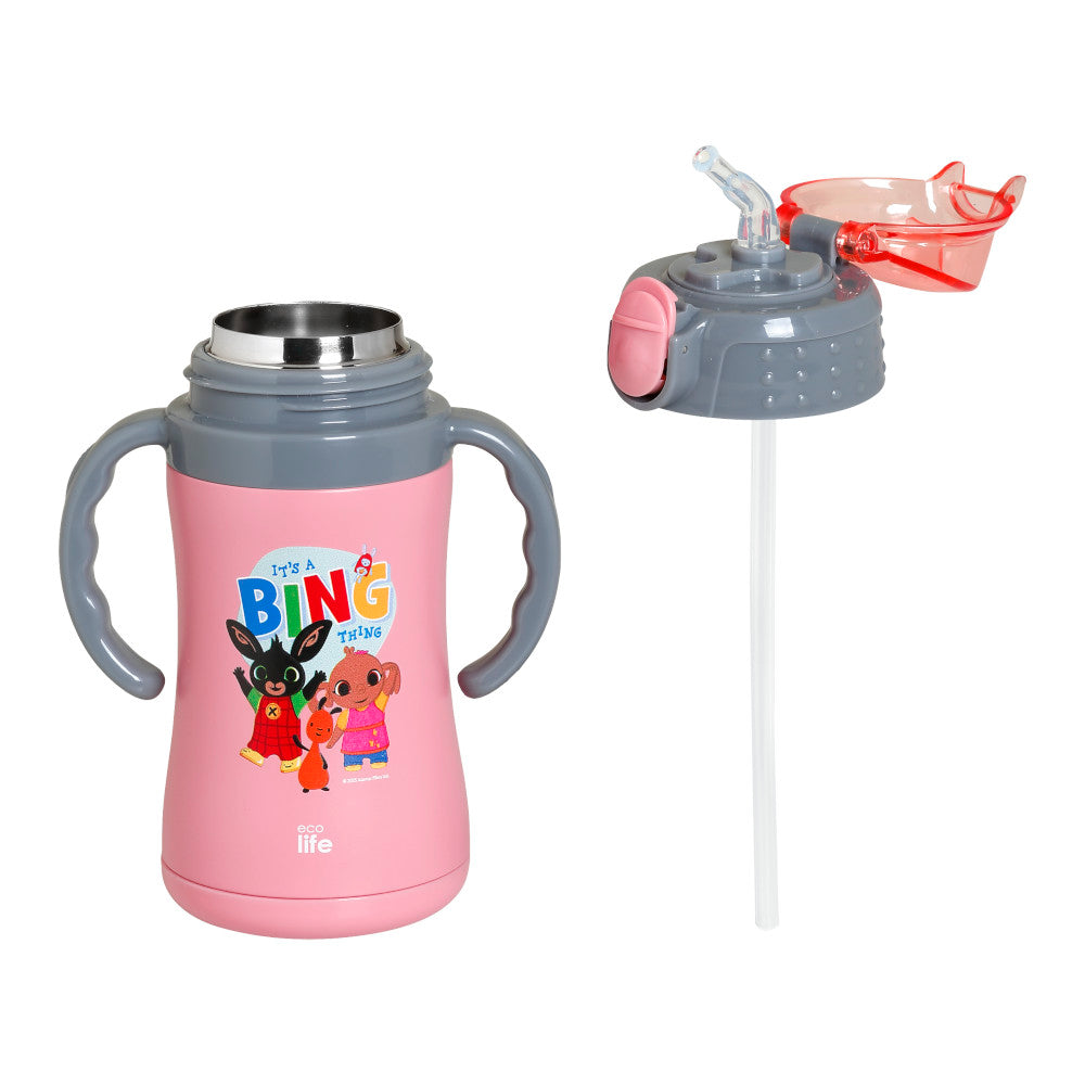 Ecolife Παιδικό Θερμός με Καλαμάκι 300ml 'It's A Bing Thing' (pink) 33-BO-2125