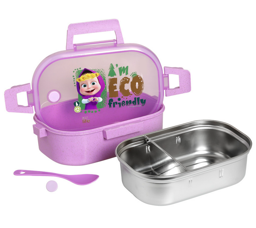 Ecolife  Φαγητοδοχείο 900ml  με χώρισμα 'Masha - Eco Friendly' 33-BO-9002