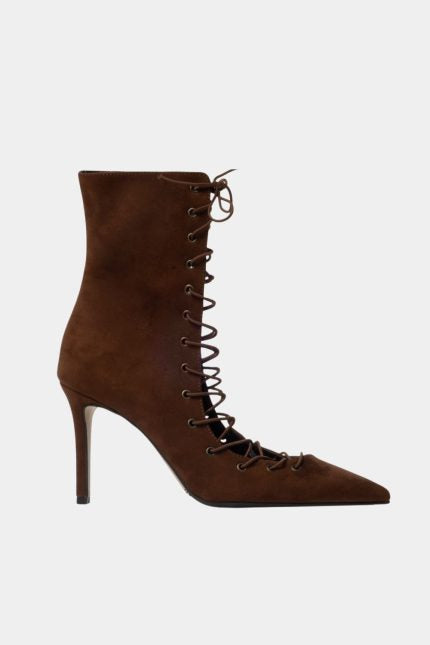 Γόβα Sante caramel καστόρι slingback με κορδόνια
