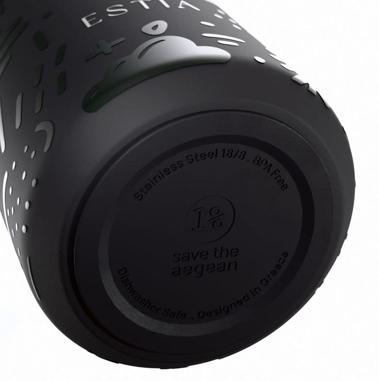 Estia  Μπουκάλι Θερμός 500ml Save The Aegean Flow Noir Echo 01-42059