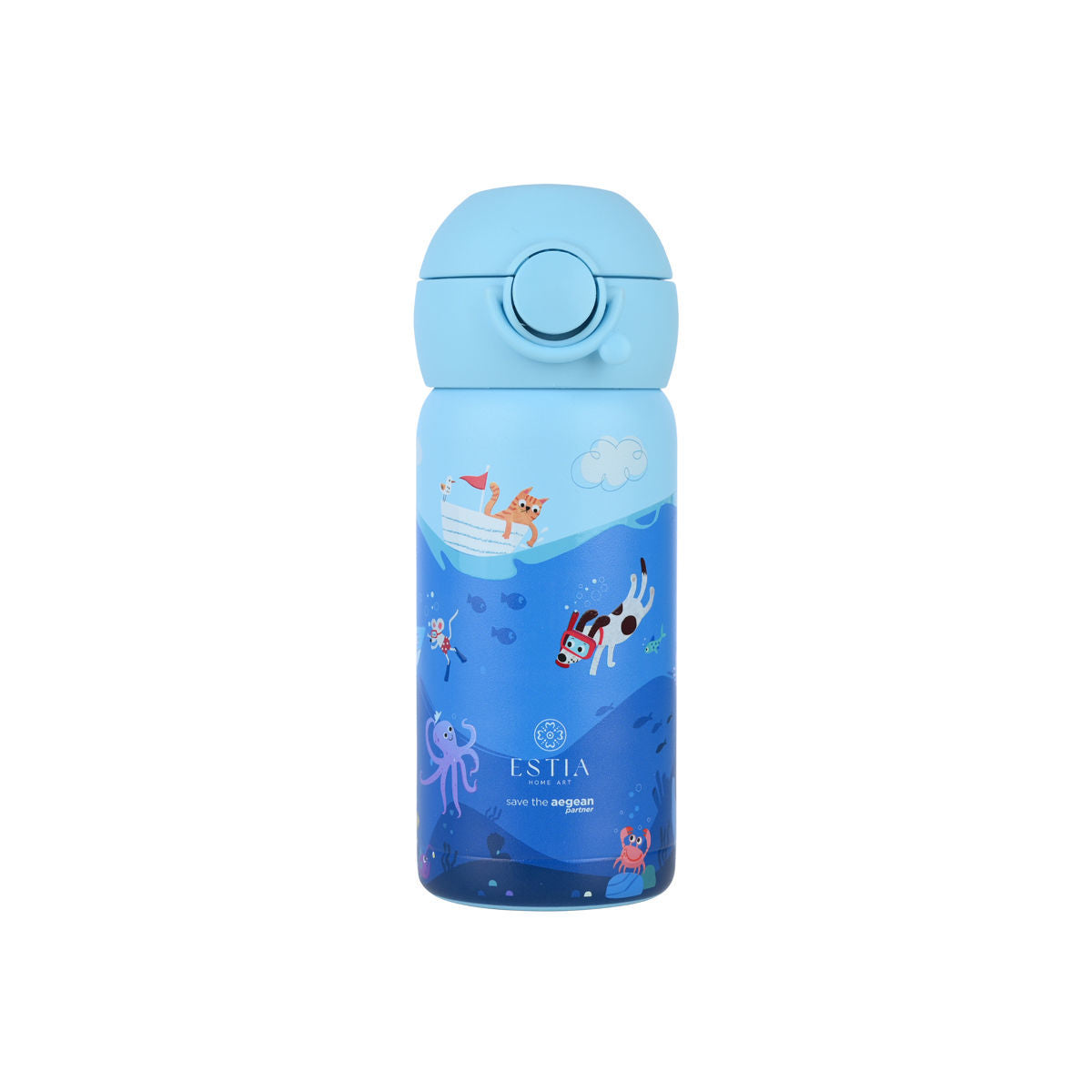Estia ΘΕΡΜΟΣ ΠΑΙΔΙΚΟ WONDER BOTTLE SAVE THE AEGEAN 350ml OCEAN PLAY