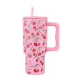 Estia ΘΕΡΜΟΣ STRAW TUMBLER XL SAVE THE AEGEAN 900ml CHERRY ROSE 01-32081