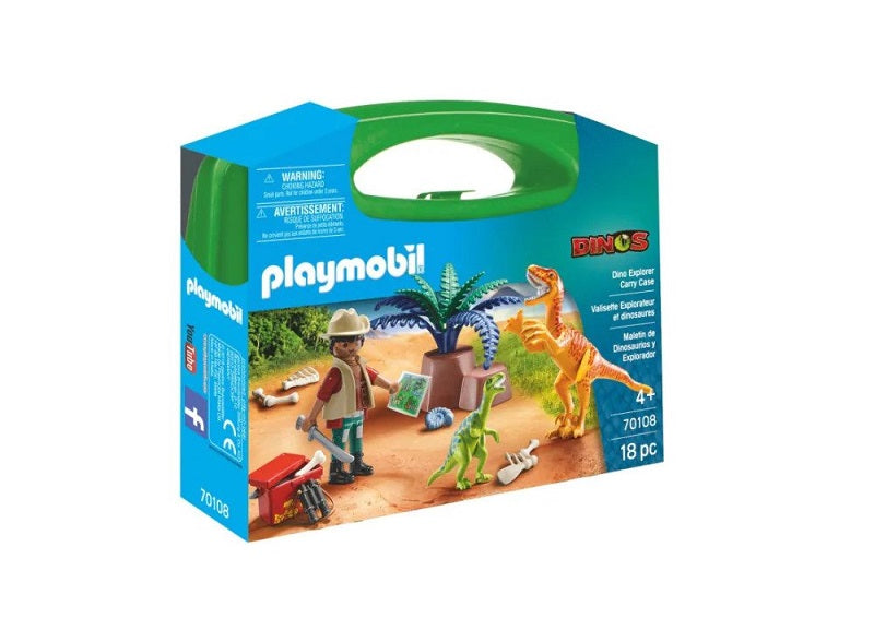 PLAYMOBIL Dinos Maxi Βαλιτσάκι Εξερευνητής Και Δεινόσαυροι 70108