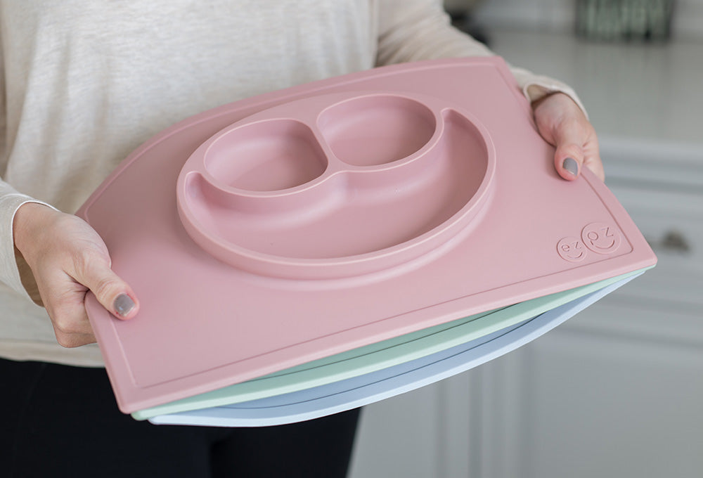 Ezpz: Εκπαιδευτικό πιάτο 24+ μηνών Happy Mat - Pink HM-P7424U