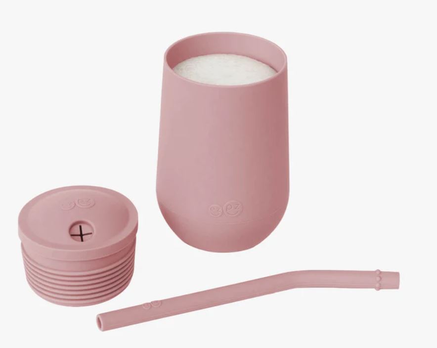 Ezpz Εκπαιδευτικό ποτήρι 24+ μηνών HappyCup + καλαμάκι Blush HC-B7612U
