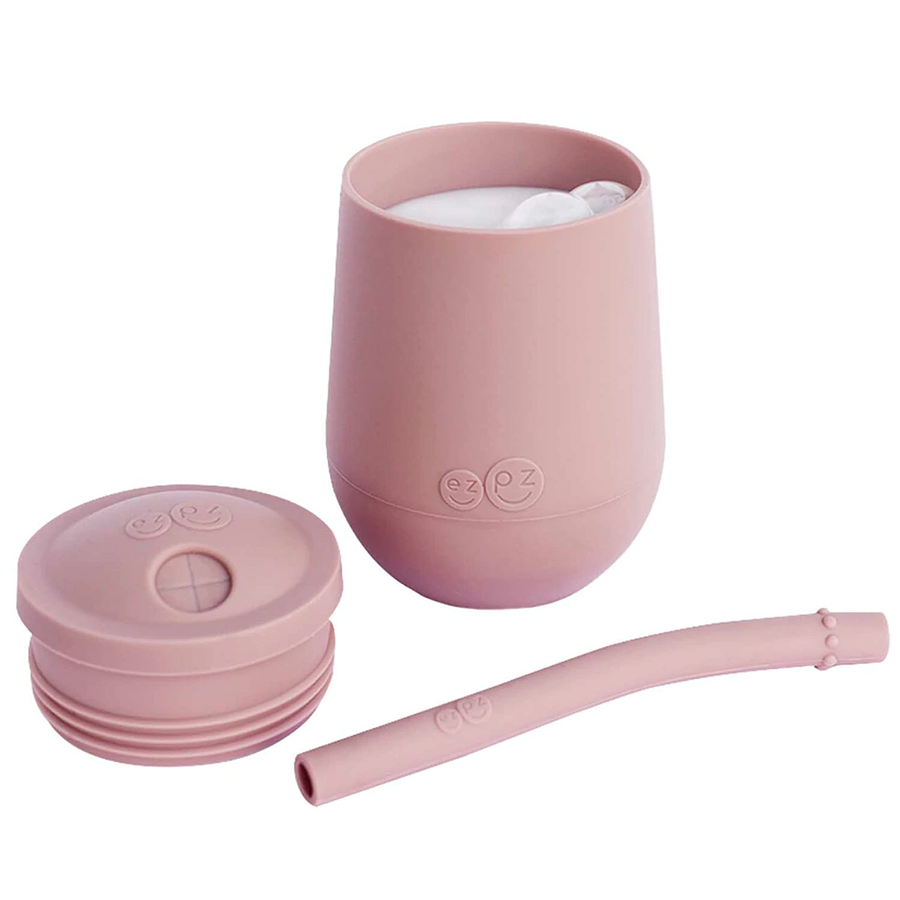 Ezpz Εκπαιδευτικό ποτήρι 24+ μηνών HappyCup + καλαμάκι Blush HC-B7612U