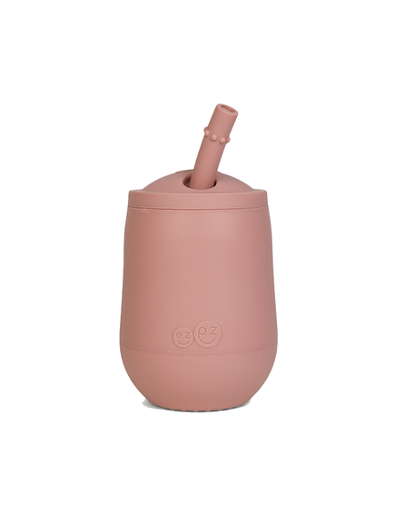 Ezpz Εκπαιδευτικό ποτήρι Mini Cup +9m καλαμάκι Blush MS-B7612U