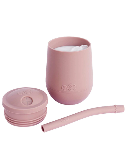 Ezpz Εκπαιδευτικό ποτήρι Mini Cup +9m καλαμάκι Blush MS-B7612U