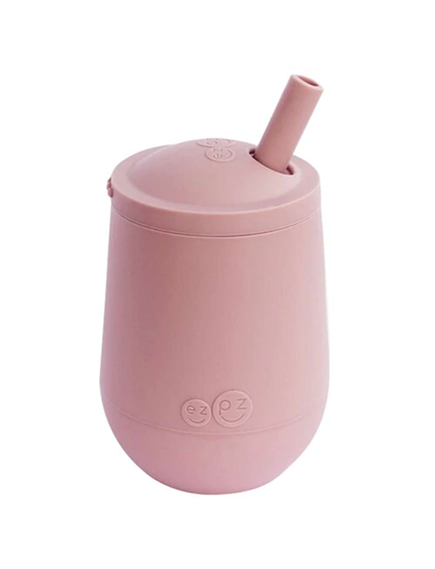 Ezpz Εκπαιδευτικό ποτήρι Mini Cup +9m καλαμάκι Blush MS-B7612U