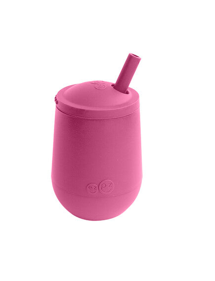 Ezpz Εκπαιδευτικό ποτήρι Mini Cup +9 m καλαμάκι Pink MS-P7424U