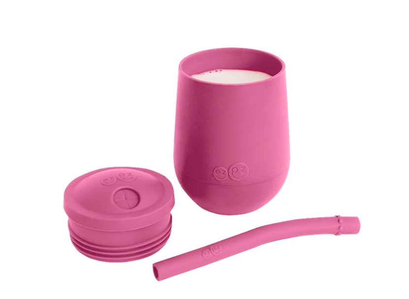 Ezpz Εκπαιδευτικό ποτήρι Mini Cup +9 m καλαμάκι Pink MS-P7424U