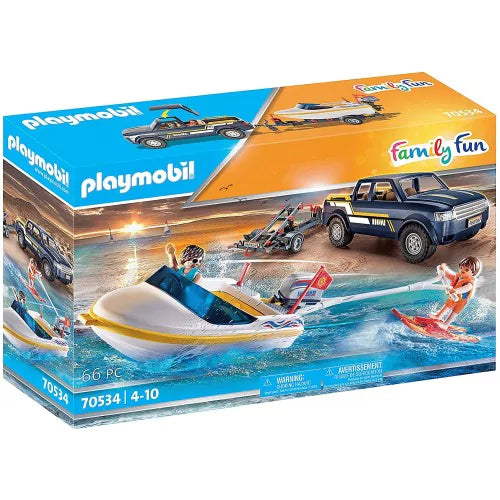 Playmobil Family Fun Φορτηγάκι με τρέιλερ και ταχύπλοο