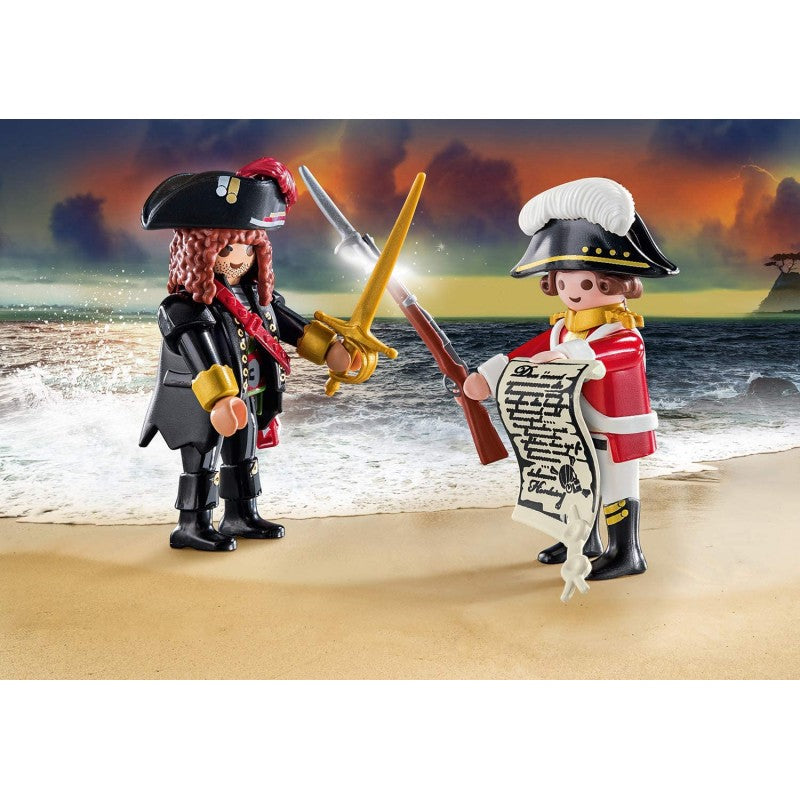 Playmobil Figures Duopack Pirate Και Redcoat Πειρατής Και Λιμενοφύλακας 70273