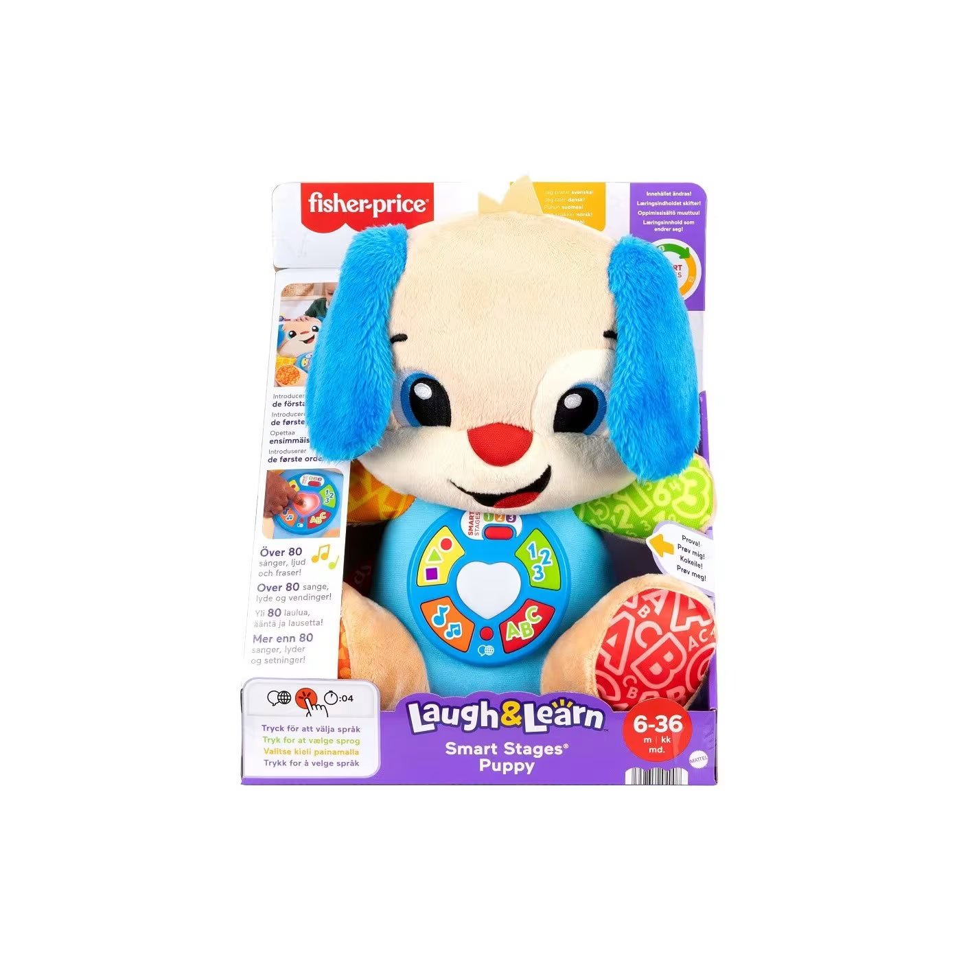 Mattel Fisher-Price Laugh & Learn, Εκπαιδευτικό Σκυλάκι Μπλε Smart Stages JFD25
