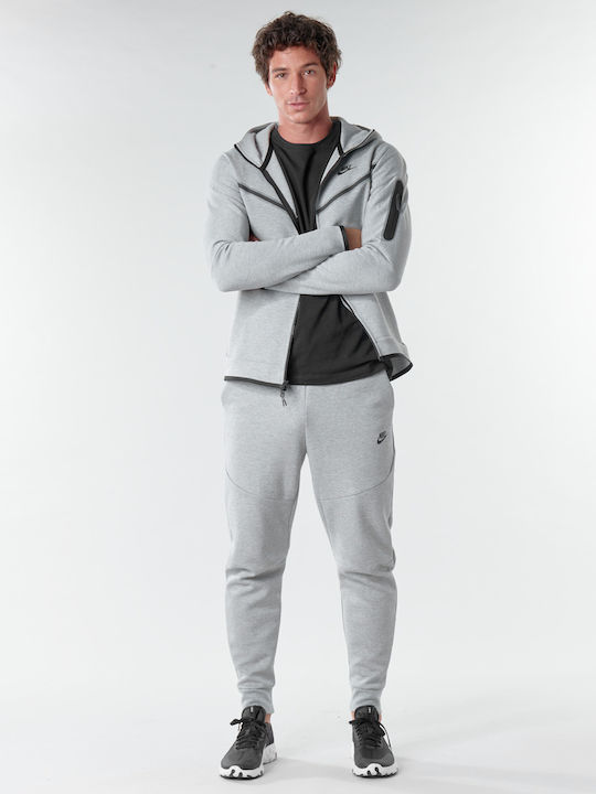 Nike Tech Fleece Sportswear Παντελόνι Φόρμας με Λάστιχο Γκρι