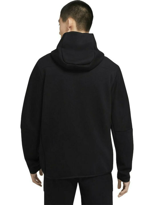 Nike Sportswear Tech Fleece Ανδρική Φούτερ Ζακέτα με Κουκούλα και Τσέπες Μαύρη
