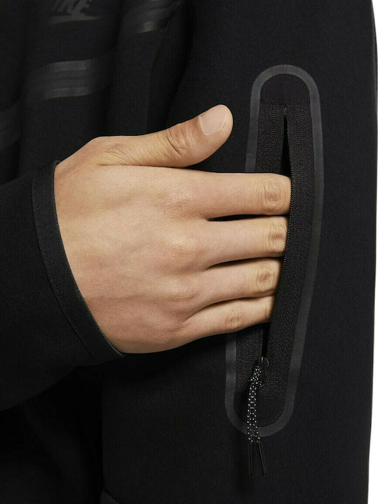 Nike Sportswear Tech Fleece Ανδρική Φούτερ Ζακέτα με Κουκούλα και Τσέπες Μαύρη