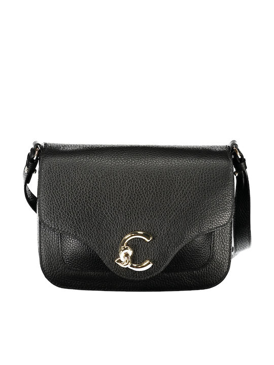 Coccinelle Δερμάτινη Γυναικεία Τσάντα Χιαστί Μαύρη E1SSL150101