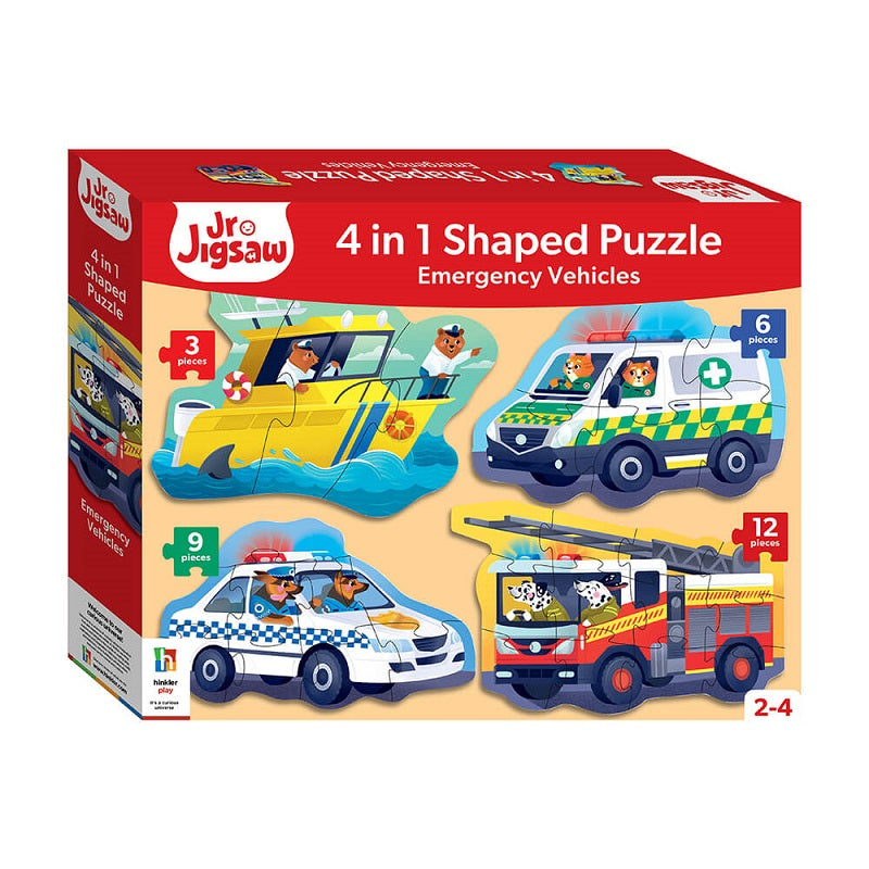Shaped 4-in-1 Jigsaws: Emergency Vehicles FO-1 120pcs