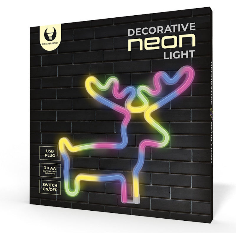 Forever Light Διακοσμητικό Φωτιστικό Φιγούρα Neon Μπαταρίας Πολύχρωμο