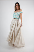 Σετ crop top με φούστα - M