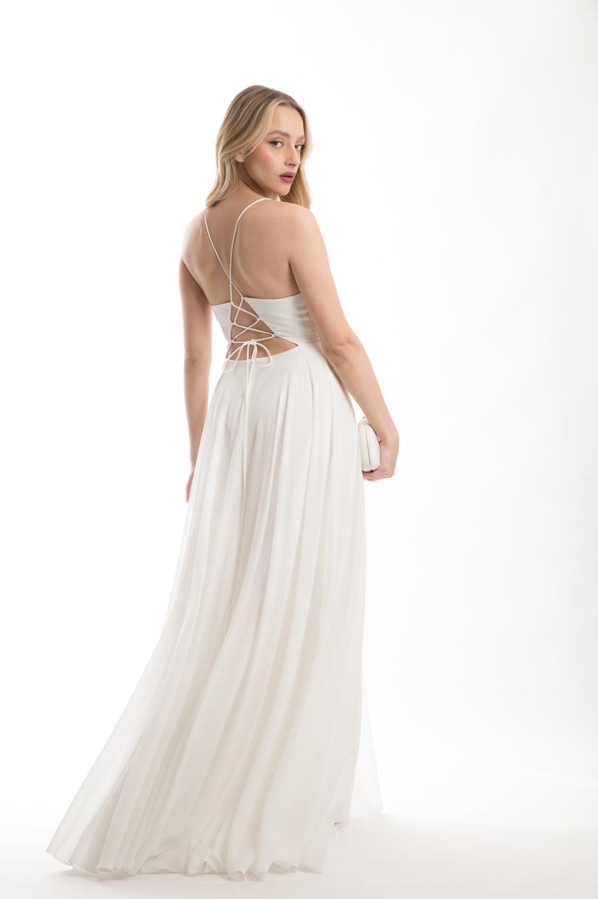 Φόρεμα maxi λευκό Allure - 6