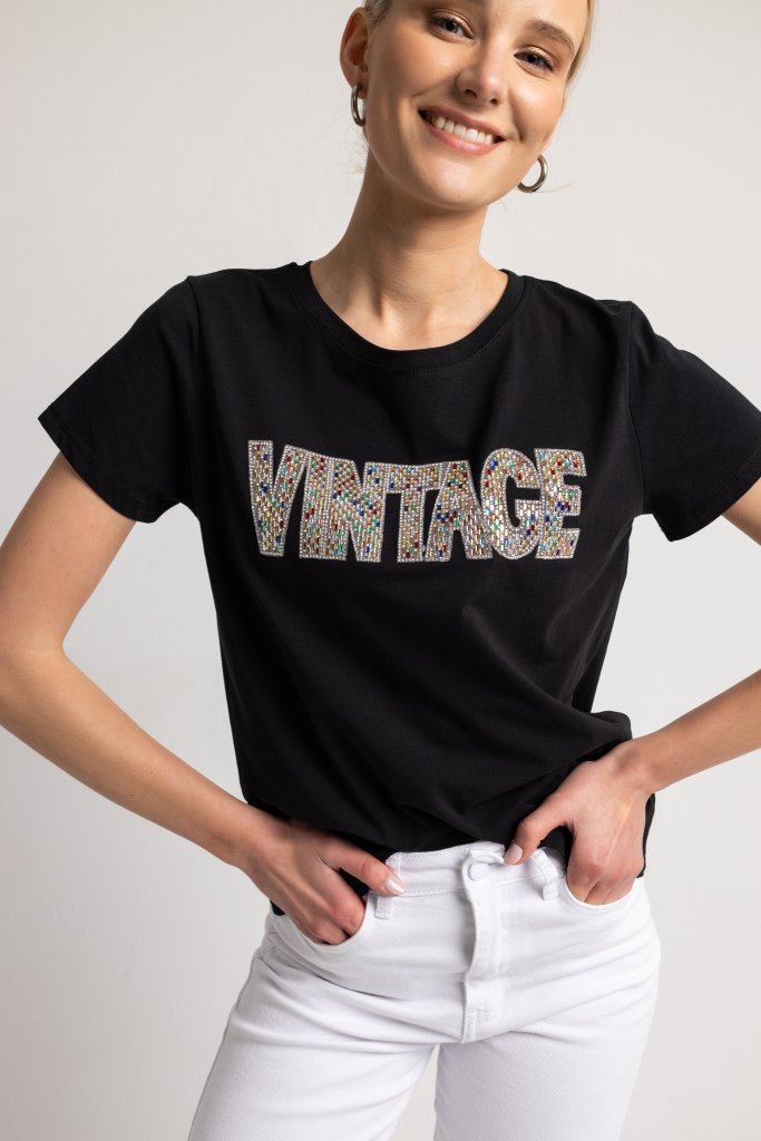 Tshirt Vintage μαύρο - 1