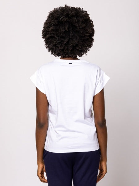 T-shirt λευκό με στάμπα - S