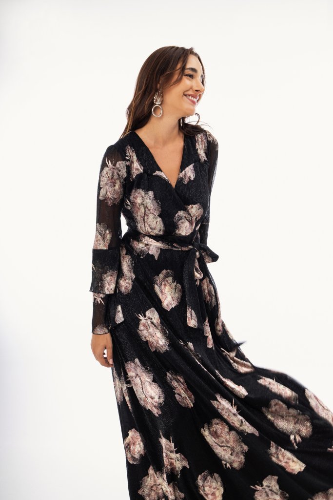 Φόρεμα maxi floral μαύρο - 3XL