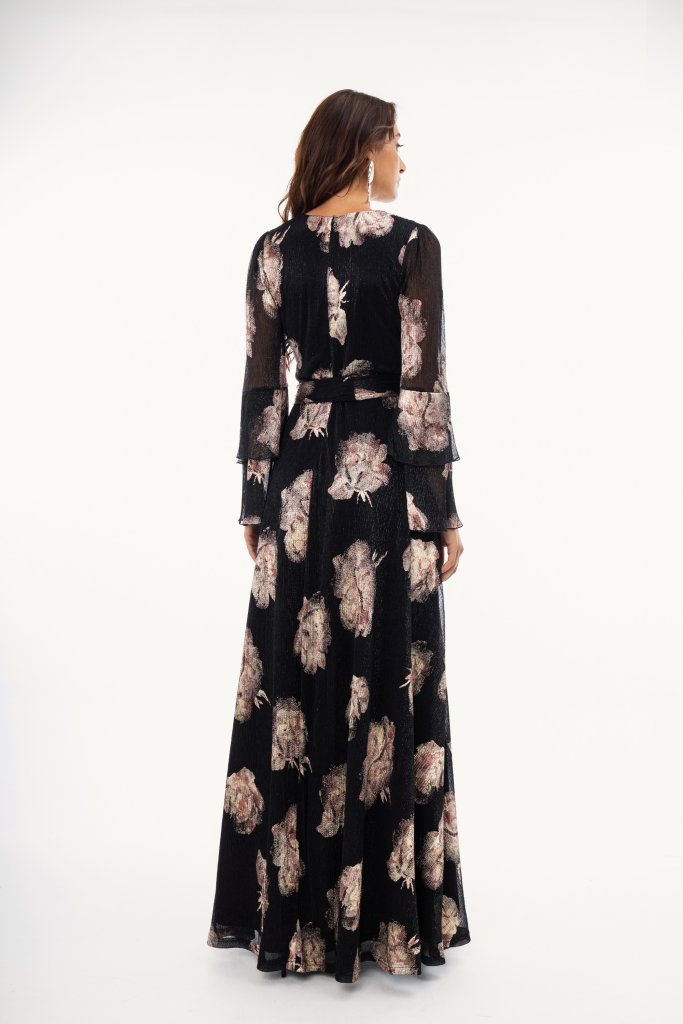 Φόρεμα maxi floral μαύρο - 3XL