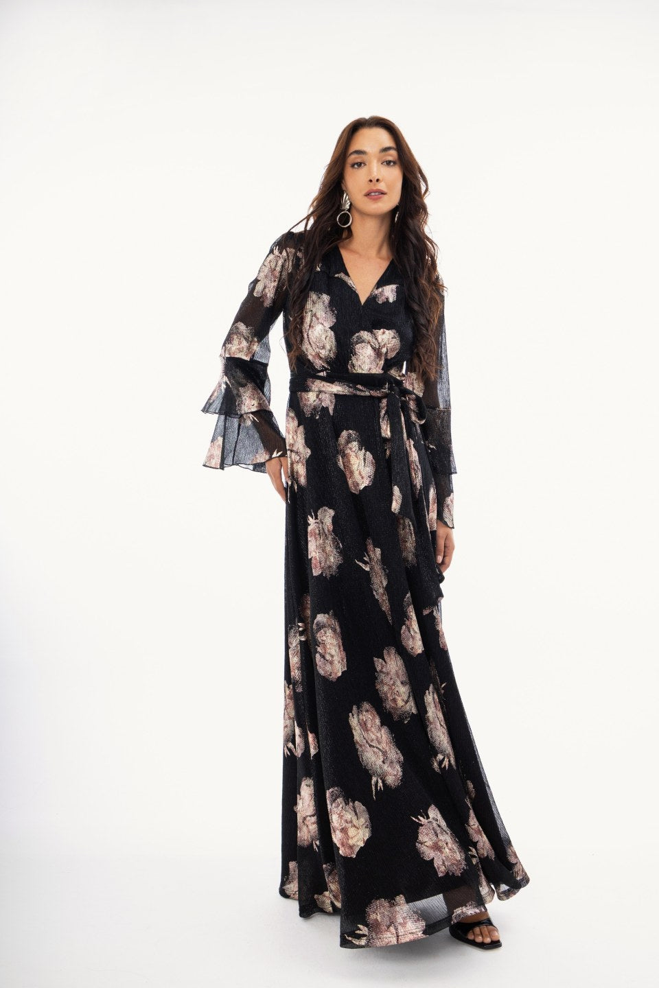 Φόρεμα maxi floral μαύρο - 3XL