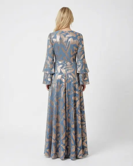 Φόρεμα maxi floral ciel - M