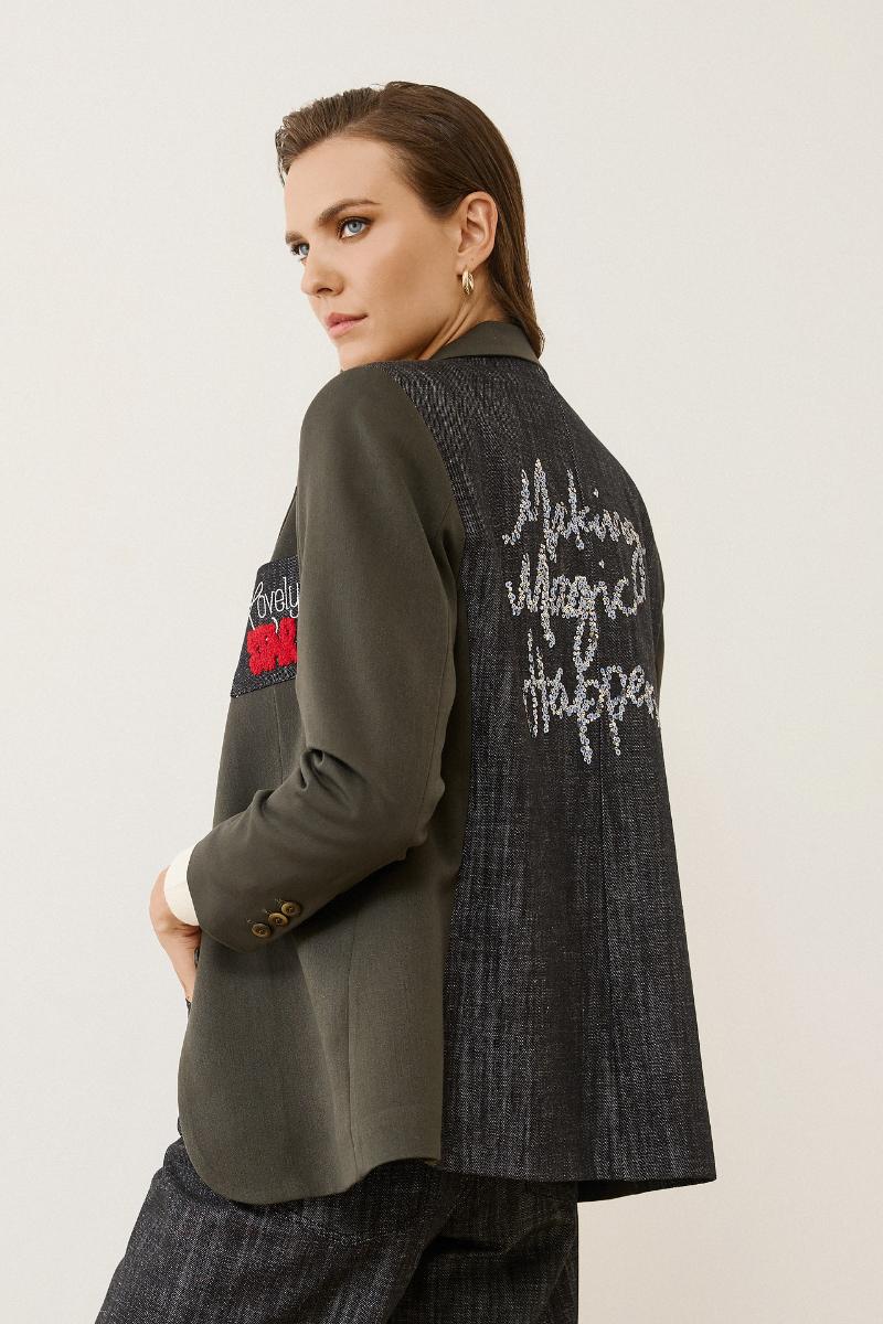 Σακάκι λαδί oversize FIGARO - 50