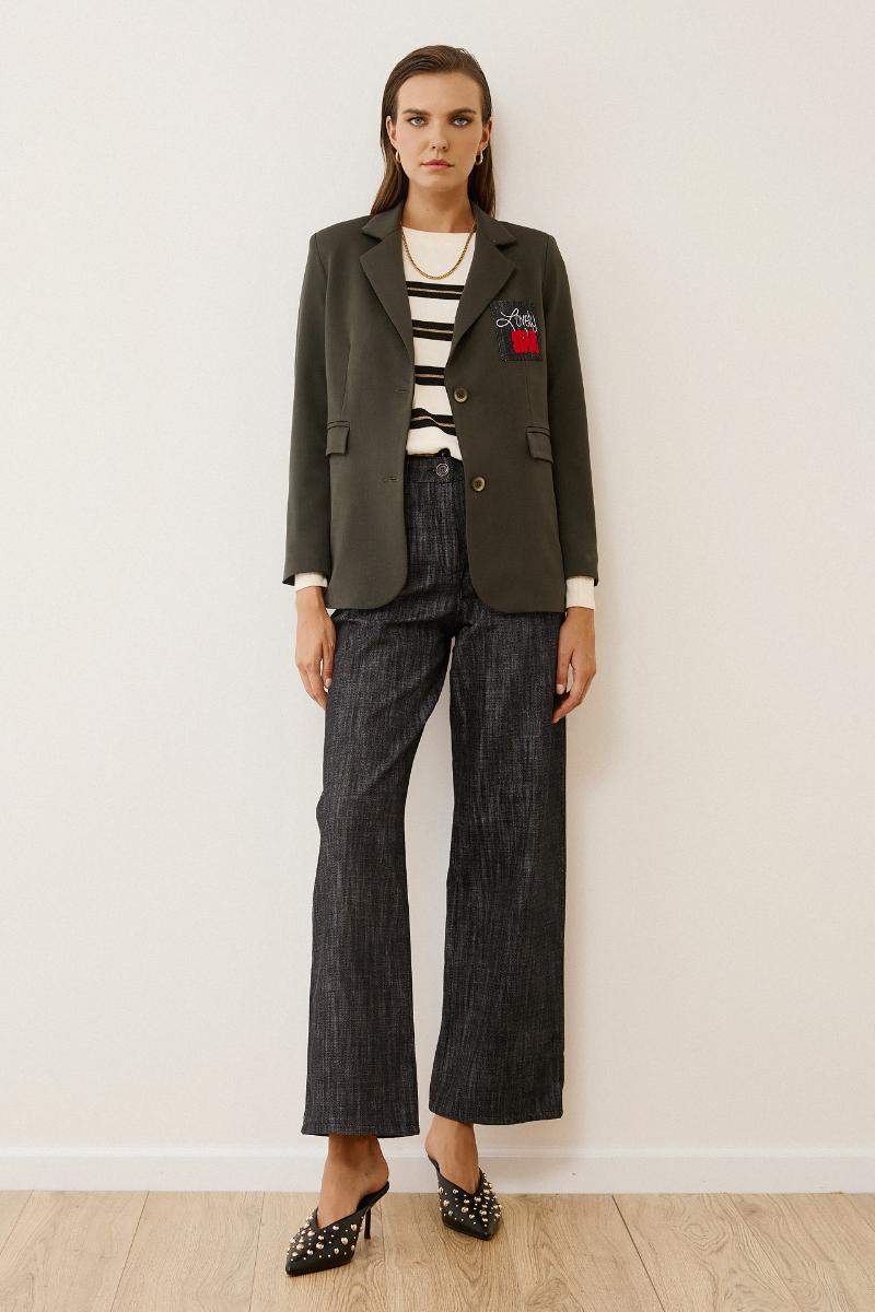 Σακάκι λαδί oversize FIGARO - 50