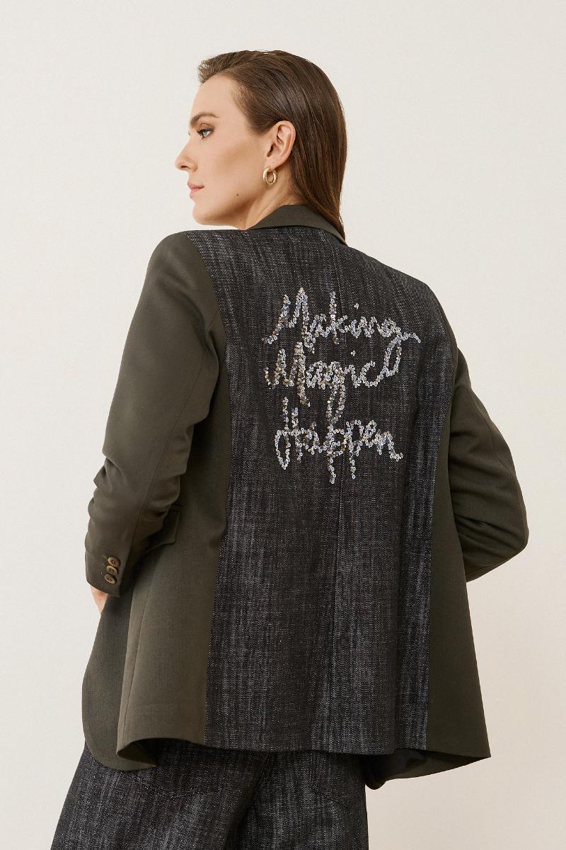 Σακάκι λαδί oversize FIGARO - 50